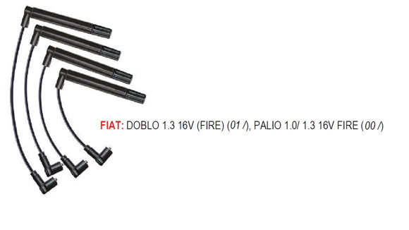 Imagen de JUEGO CABLES BUJIA FIAT PALIO/SIENA/STRADA MOTOR FIRE 1.3